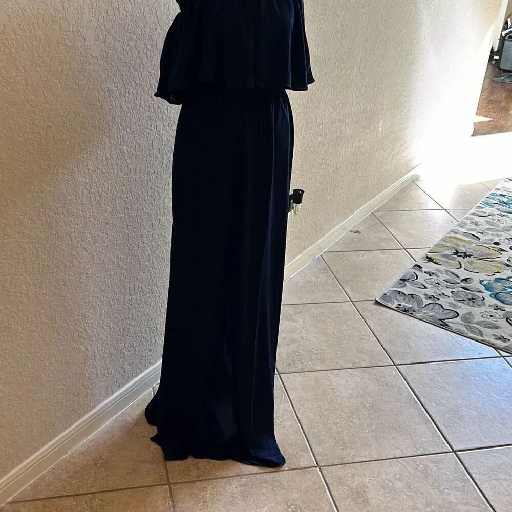 Show Me Your Mumu Womens XS Hacienda Maxi Dress Off Shoulder Bridesmaid Blue NWT
